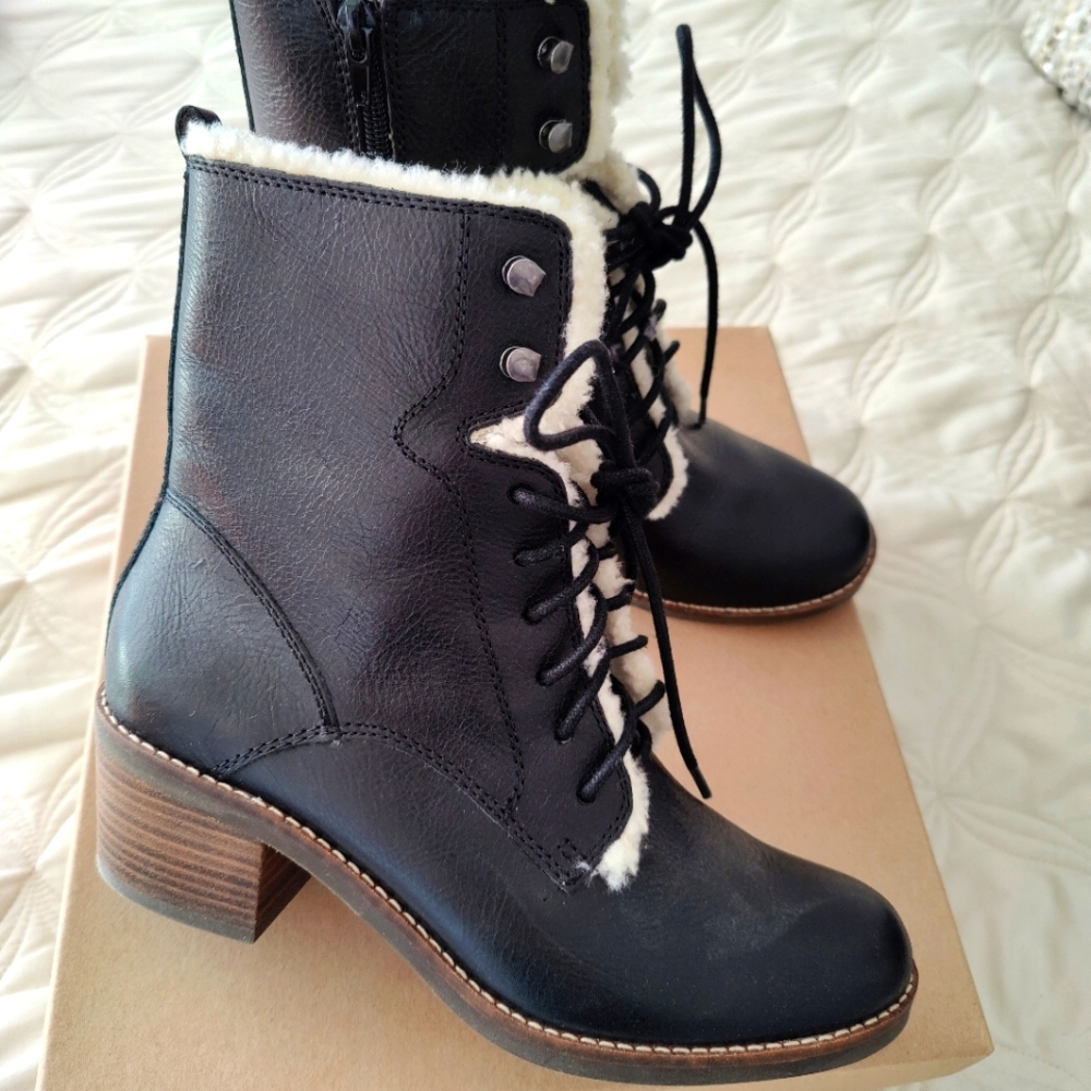 Lucky Brand Women's Black Leather Ankle Boots(New)